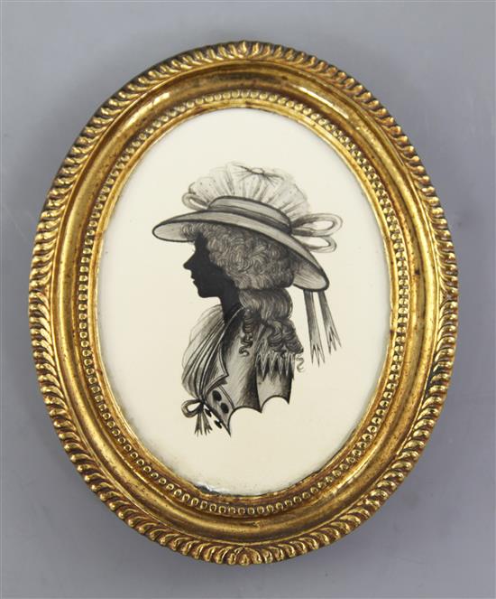 Isabella Beetham Silhouette of a lady 4 x 3in.